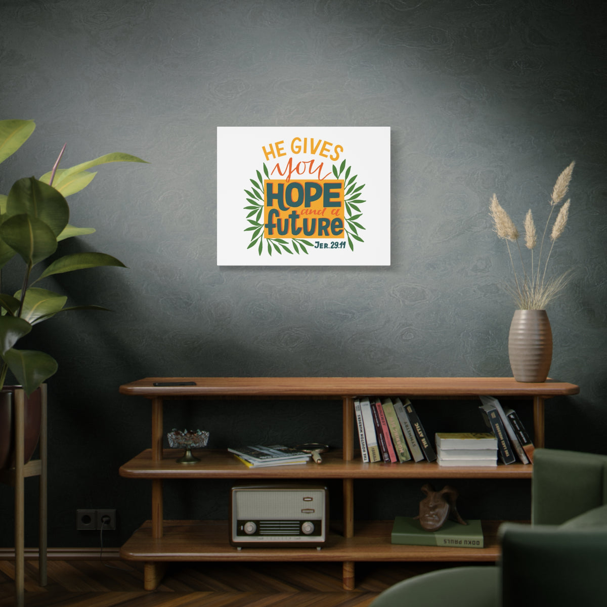 Scripture Canvas Hope And A Future Jer 29:11 Christian Wall Art Bible Verse Print Ready to Hang
