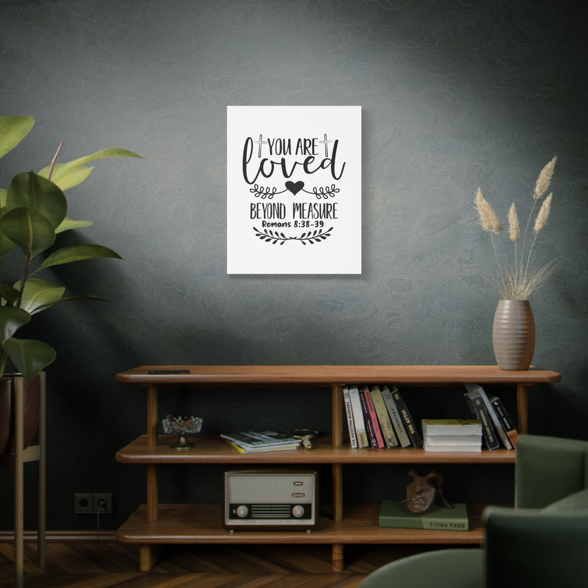 Scripture Canvas You Are Loved White Romans 8:38-39 Christian Wall Art Bible Verse Print Ready to Hang
