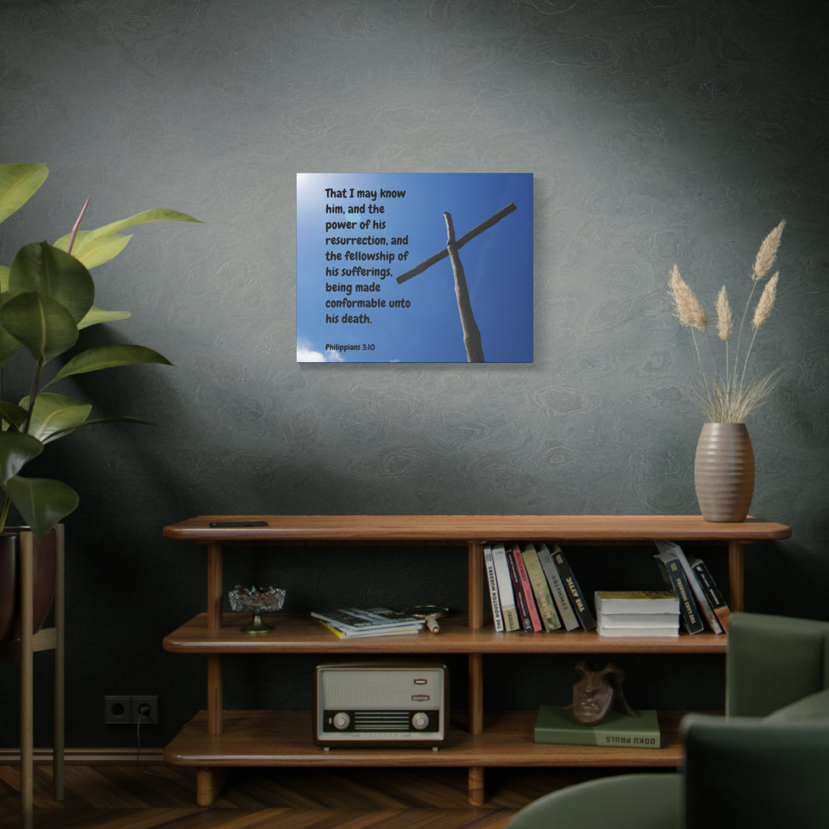 Scripture Canvas Resurrection Philippians 3:10 Christian Wall Art Bible Verse Print Ready to Hang