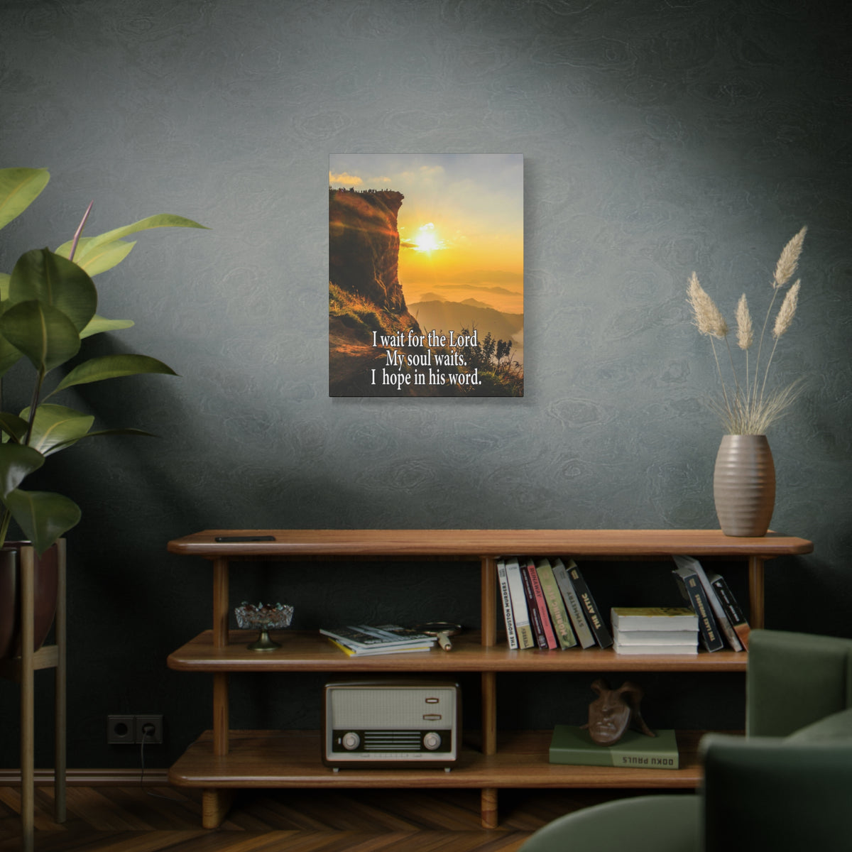 I Wait For The Lord Scripture Canvas I Wait For The Lord Psalm 130:5 Christian Wall Art Bible Verse Print Ready to Hang