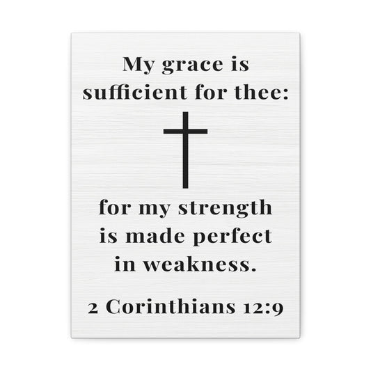 2 Corinthians 12:9 My Grace is Sufficient Bible Verse Canvas Christian Wall Art Ready to Hang Unframed