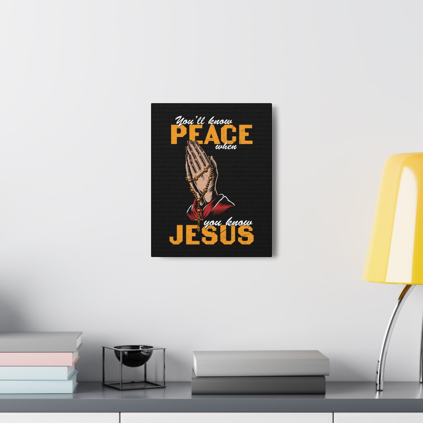You'll Know Peace Rosary Psalms 96:1-13 Christian Wall Art Bible Verse Print Ready to Hang