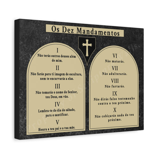 Scripture Walls 10 Commandments Portuguese Tablets Bible Verse Canvas Christian Wall Art Ready to Hang Unframed