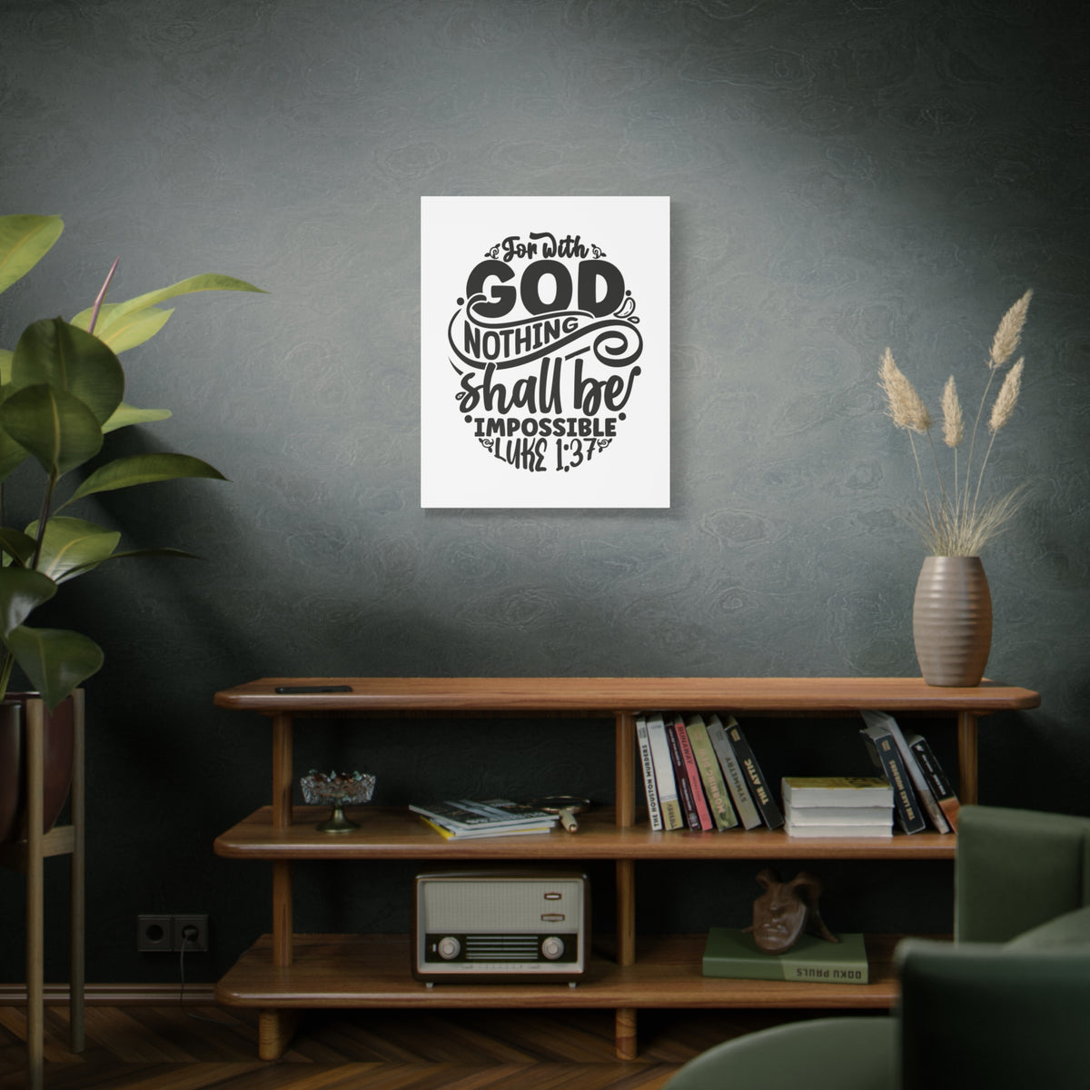 Scripture Walls Nothing Shall Be Impossible Luke 1:37 Bible Verse Canvas Christian Wall Art Ready to Hang Unframed