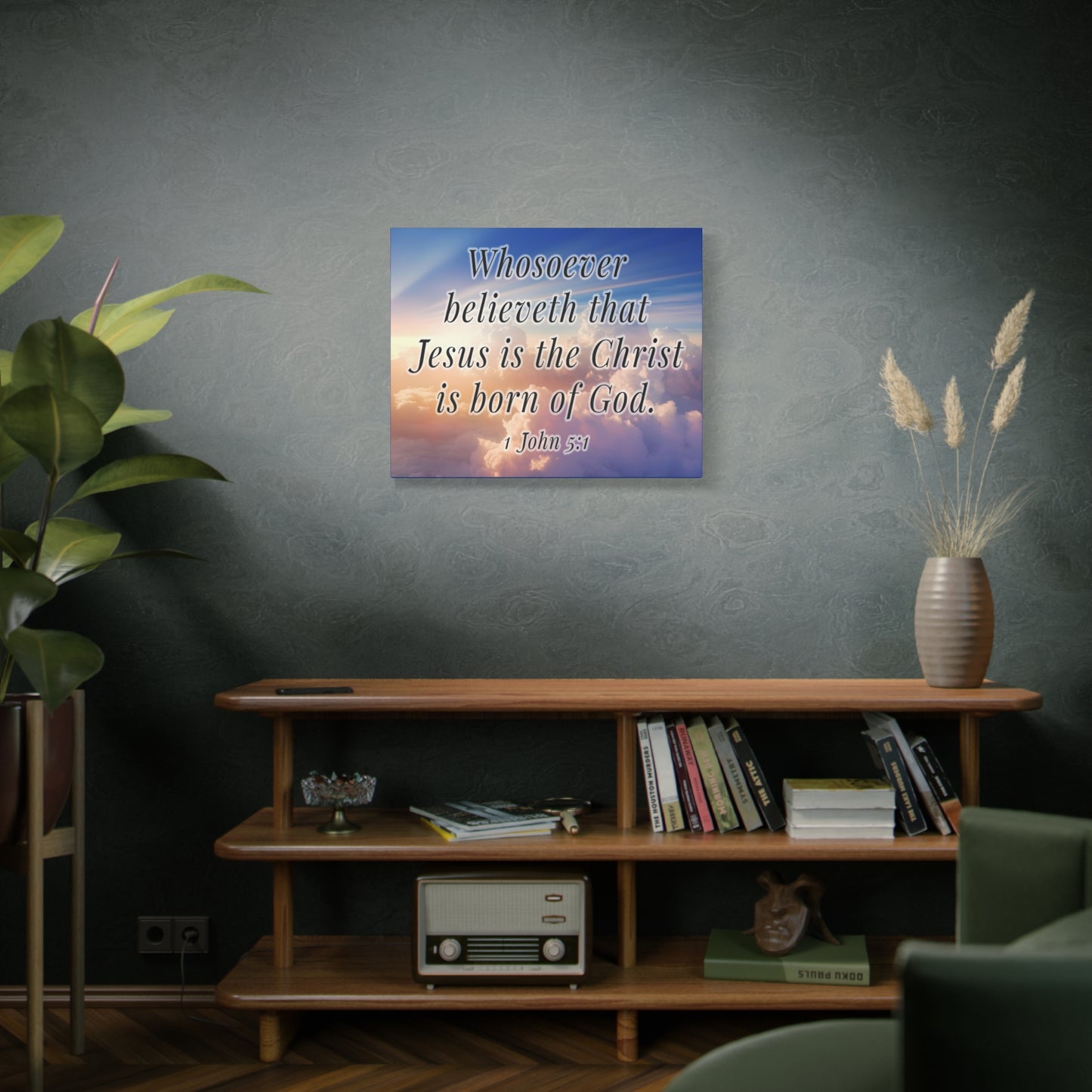 Scripture Walls 1 John 5:1 Jesus is the Christ Bible Verse Canvas Christian Wall Art Ready to Hang Unframed