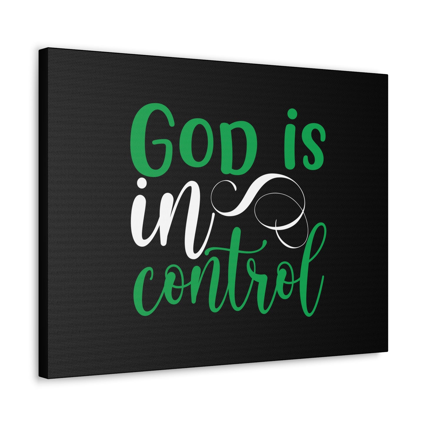 God Is In Control Psalm 27:1 Green Christian Wall Art Bible Verse Print Ready to Hang