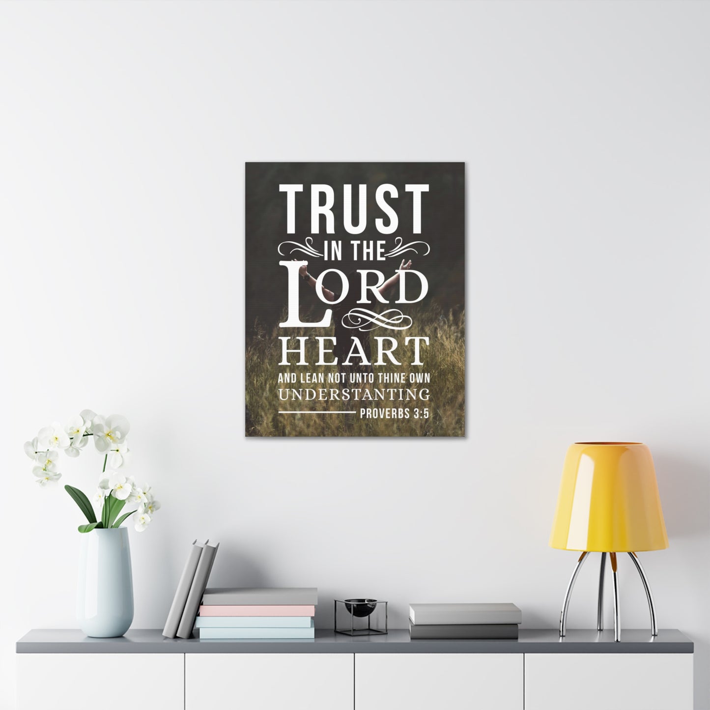 Trust in the Lord Proverbs 3:5 Christian Wall Art Bible Verse Print Ready to Hang