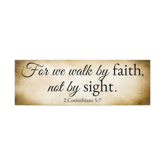 2 Corinthians 5:7 Gold Bible Verse Canvas Christian Wall Art Ready to Hang Unframed