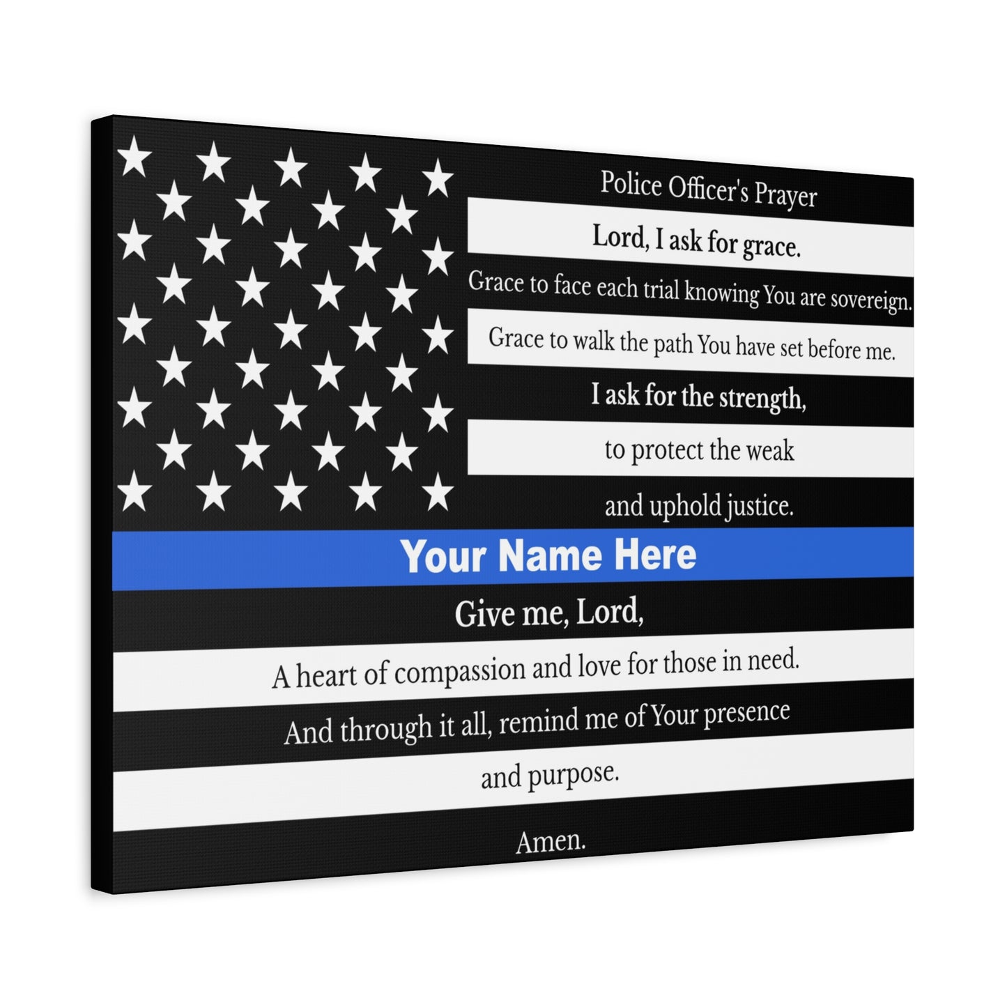 Personalized Police Prayer Bible Canvas Christian Wall Art Ready to Hang Unframed