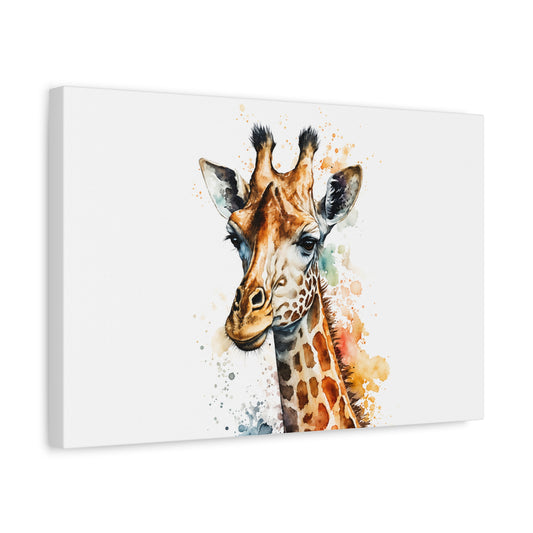 Giraffe Watercolor Animal Canvas Wall Art for Home Decor Ready-to-Hang