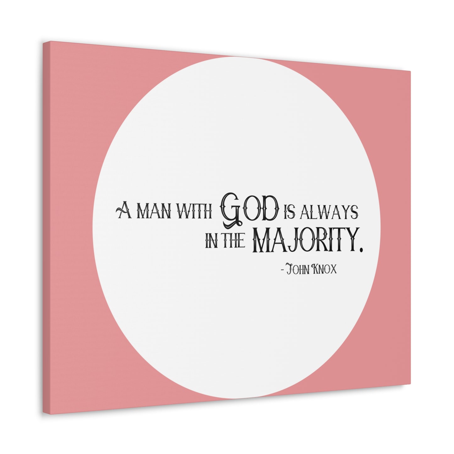 A Man With God Pink 1 Timothy 6:11 Bible Canvas Christian Wall Art Ready to Hang
