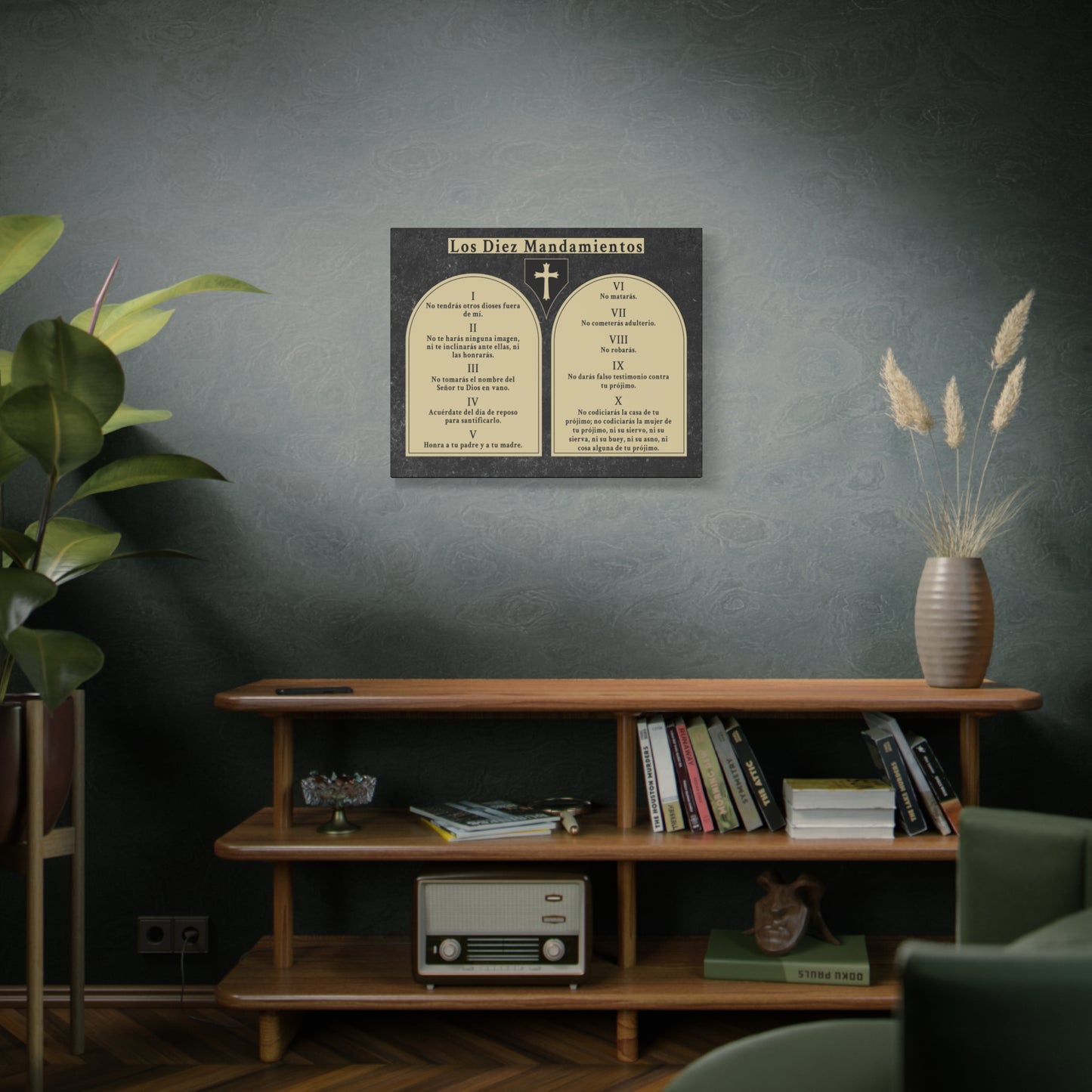 Scripture Walls 10 Commandments Spanish Los Diez Mandamientos Tablets Bible Verse Canvas Christian Wall Art Ready to Hang Unframed