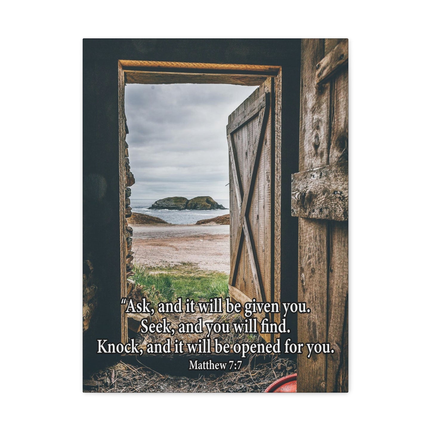 Ask & You Shall Receive Mathew 7:7 Christian Wall Art Bible Verse Print Ready to Hang
