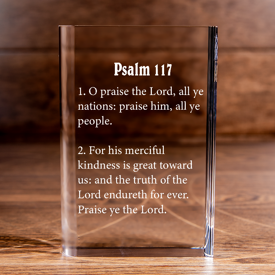 Psalm 117 Laser Engraved Crystal Book - Elegant Religious Gift for Devoted Believers Christian Gift-Express Your Love Gifts