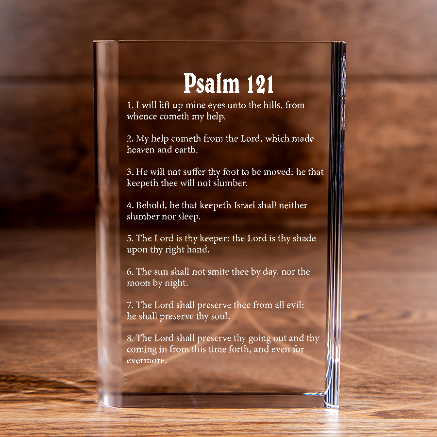 Psalm 121 Laser Engraved Crystal Book - Elegant Religious Gift for Devoted Believers Christian Gift-Express Your Love Gifts