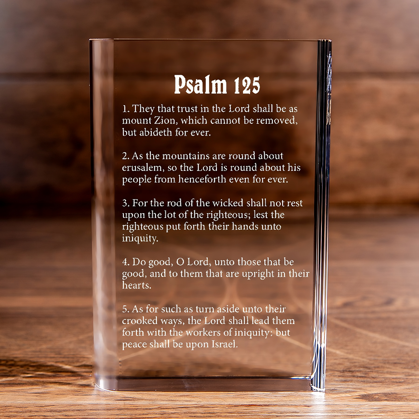 Psalm 125 Laser Engraved Crystal Book - Elegant Religious Gift for Devoted Believers Christian Gift-Express Your Love Gifts