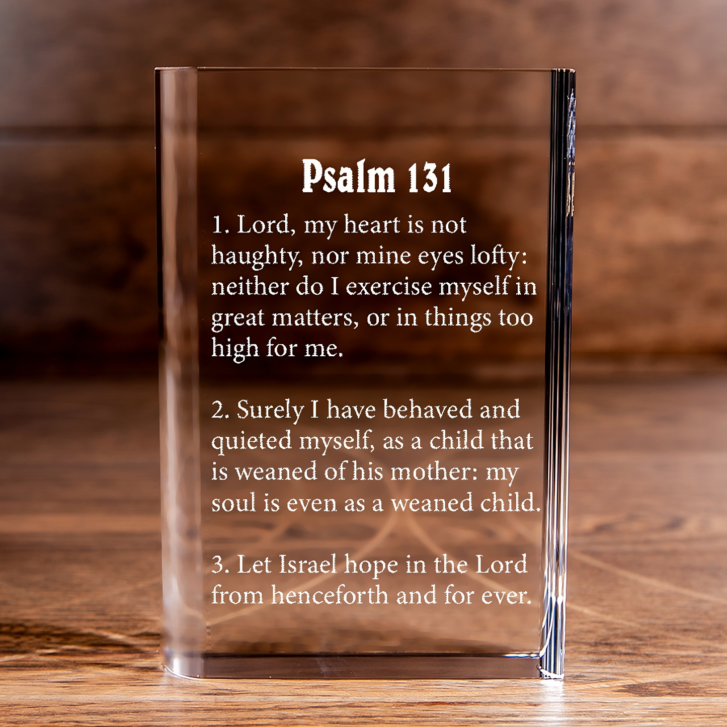 Psalm 131 Laser Engraved Crystal Book - Elegant Religious Gift for Devoted Believers Christian Gift-Express Your Love Gifts