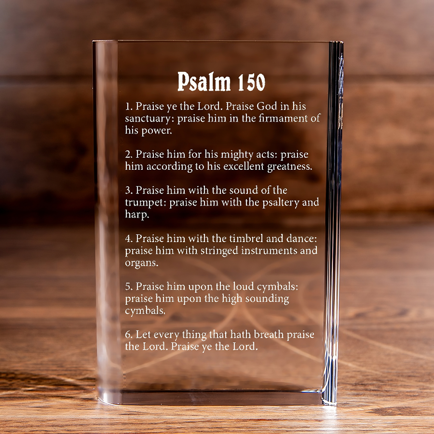 Psalm 150 Laser Engraved Crystal Book - Elegant Religious Gift for Devoted Believers Christian Gift-Express Your Love Gifts