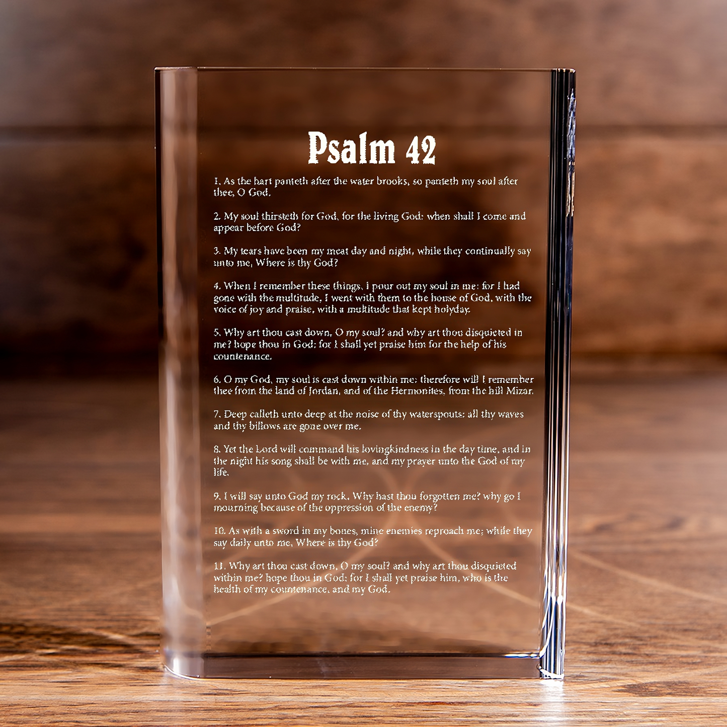 Psalm 42 Laser Engraved Crystal Book - Elegant Religious Gift for Devoted Believers Christian Gift-Express Your Love Gifts