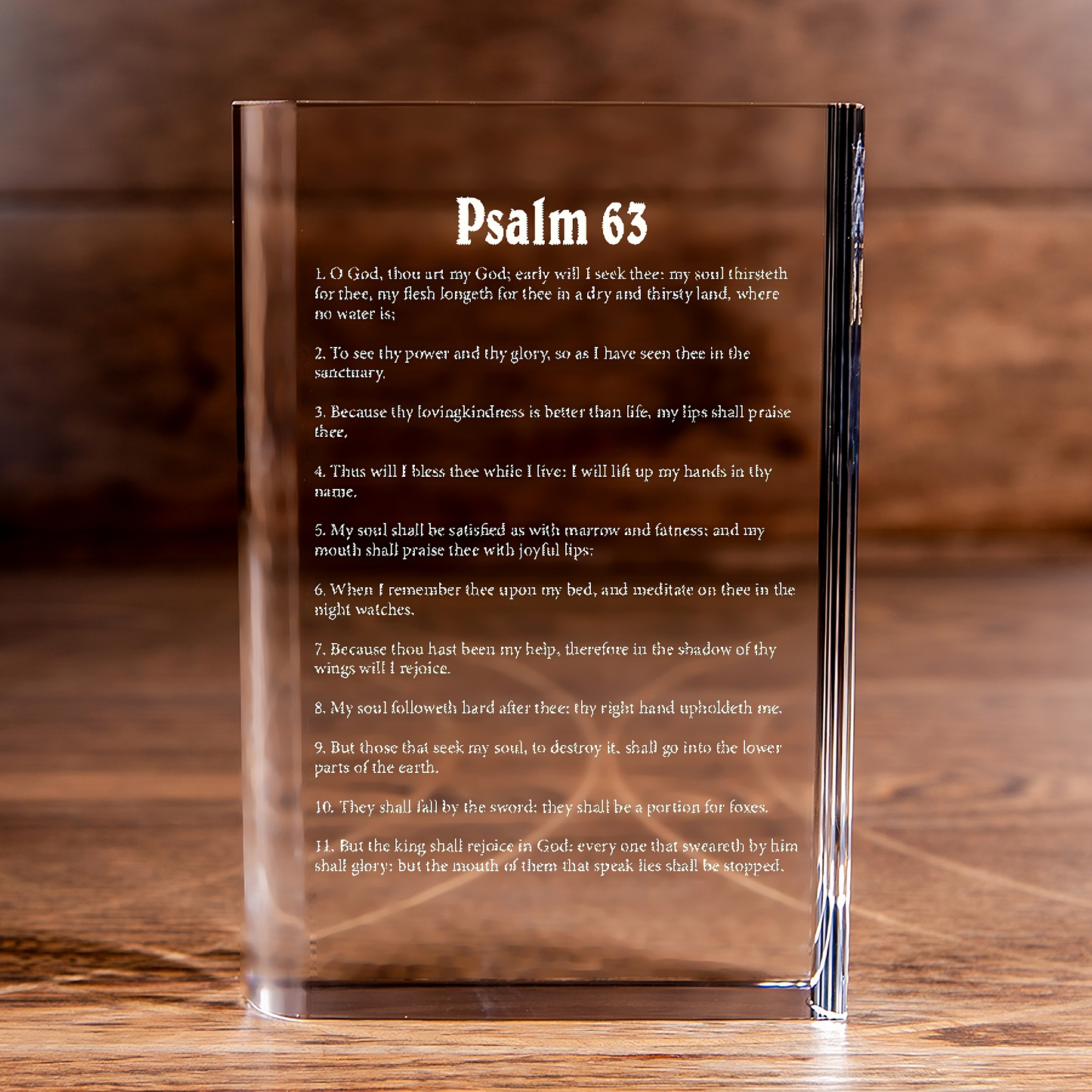 Psalm 63 Laser Engraved Crystal Book - Elegant Religious Gift for Devoted Believers Christian Gift-Express Your Love Gifts