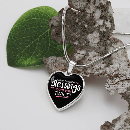 When I Count My Blessings Heart Pendant Necklace
