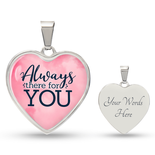 Always There For You Faith Gear Heart Pendant Necklace