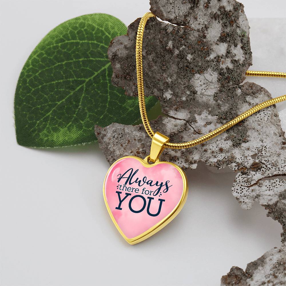 Always There For You Faith Gear Heart Pendant Necklace