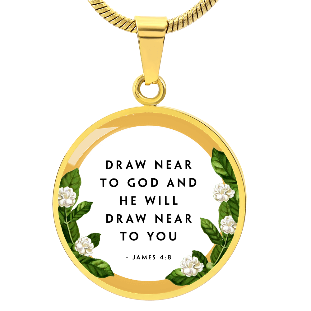 Faith Gift Circle Necklace Stainless Steel or 18k Gold 18-22"