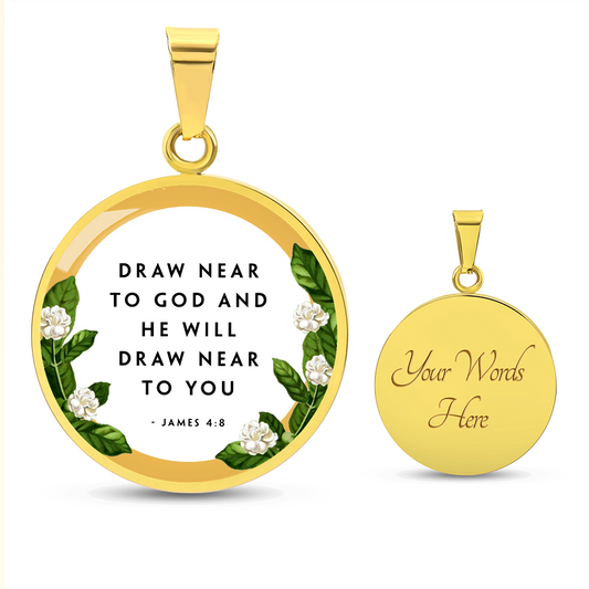 Faith Gift Circle Necklace Stainless Steel or 18k Gold 18-22"