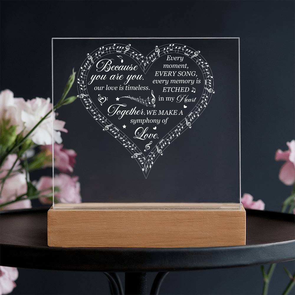 Symphony of Love Printed Square Shaped Acrylic Plaque