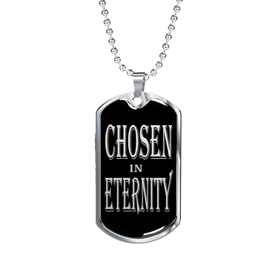 Chosen In Eternity Ephesians Necklace Stainless Steel or 18k Gold Dog Tag 24" Chain-Express Your Love Gifts