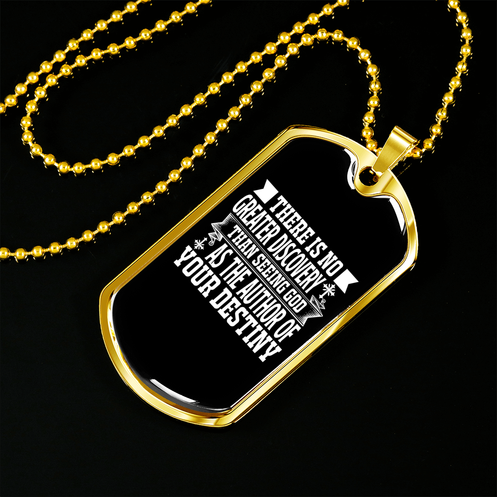 Destined by God Romans 8:28-29 Necklace Stainless Steel or 18k Gold Dog Tag 24" Chain-Express Your Love Gifts
