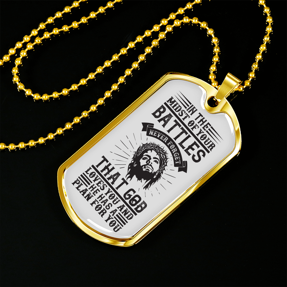 God Has Plan For You Necklace Stainless Steel or 18k Gold Dog Tag 24" Chain-Express Your Love Gifts