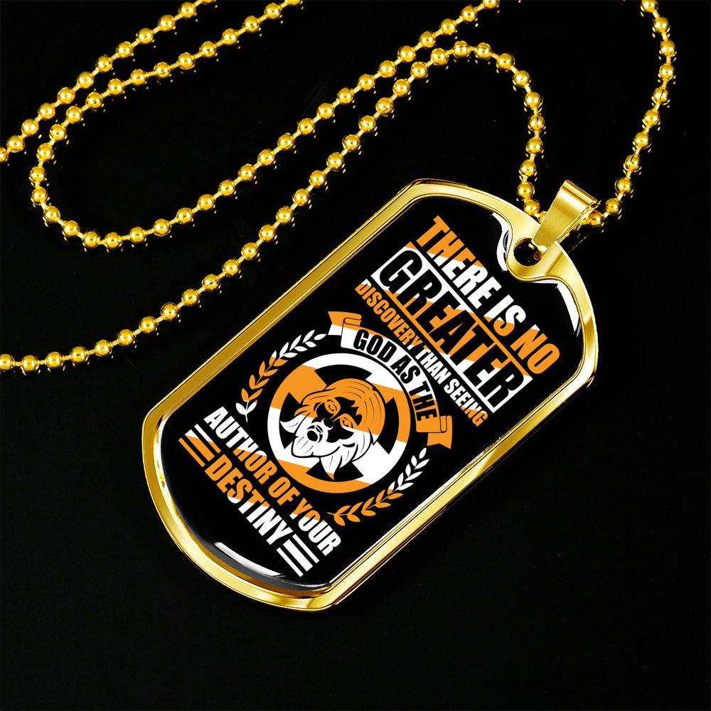God Is The Author Necklace Stainless Steel or 18k Gold Dog Tag 24" Chain-Express Your Love Gifts