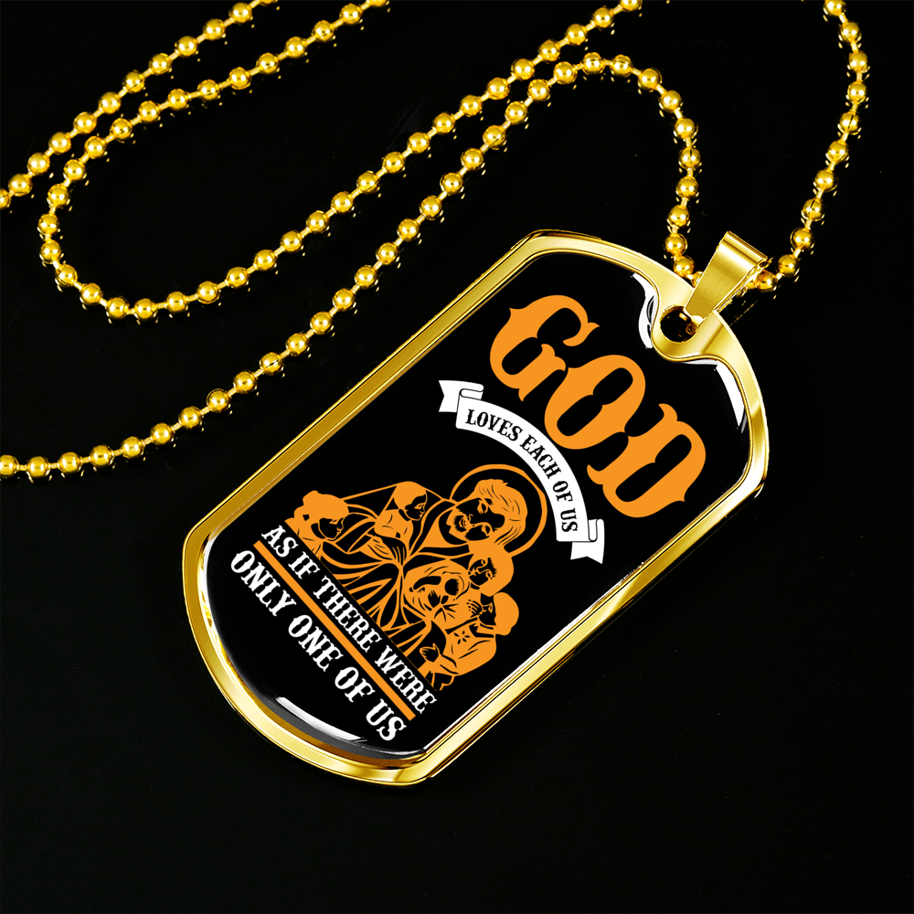 God Only One Of Us Necklace Stainless Steel or 18k Gold Dog Tag 24" Chain-Express Your Love Gifts