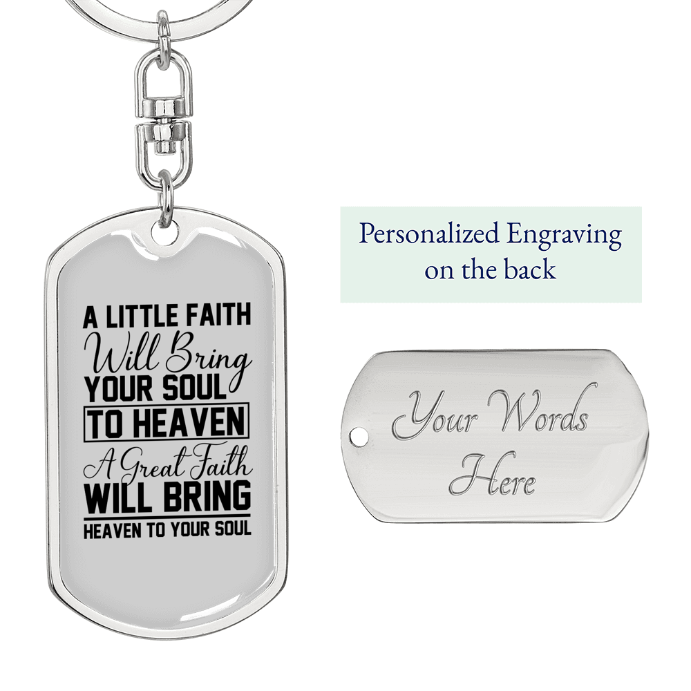 Great Faith Keychain Stainless Steel or 18k Gold Dog Tag Keyring-Express Your Love Gifts