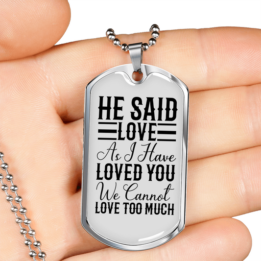 I Have Loved You Necklace Stainless Steel or 18k Gold Dog Tag 24" Chain-Express Your Love Gifts