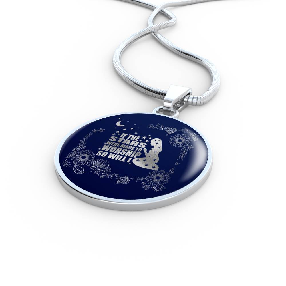 If The Stars Were Made To Worship Psalm Necklace Stainless Steel or 18k Gold 18-22"-Express Your Love Gifts