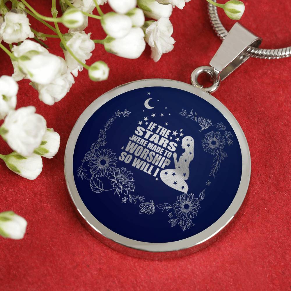 If The Stars Were Made To Worship Psalm Necklace Stainless Steel or 18k Gold 18-22"-Express Your Love Gifts