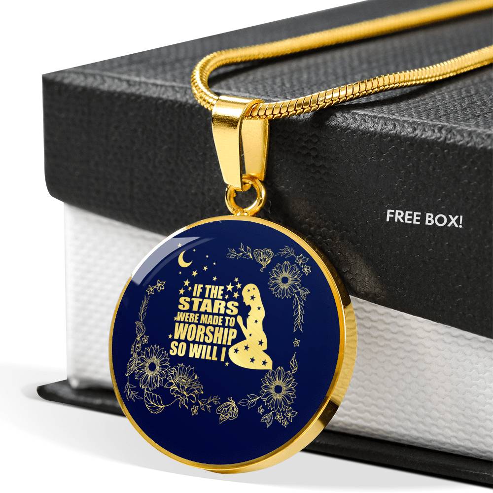 If The Stars Were Made To Worship Psalm Necklace Stainless Steel or 18k Gold 18-22"-Express Your Love Gifts