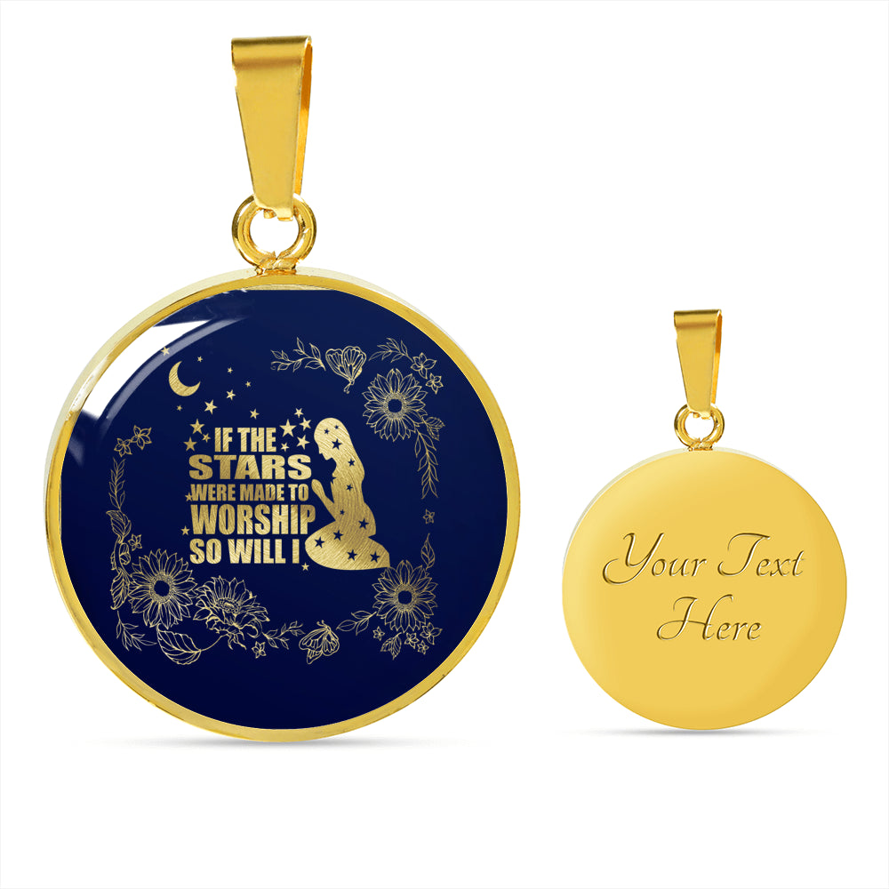 If The Stars Were Made To Worship Psalm Necklace Stainless Steel or 18k Gold 18-22"-Express Your Love Gifts
