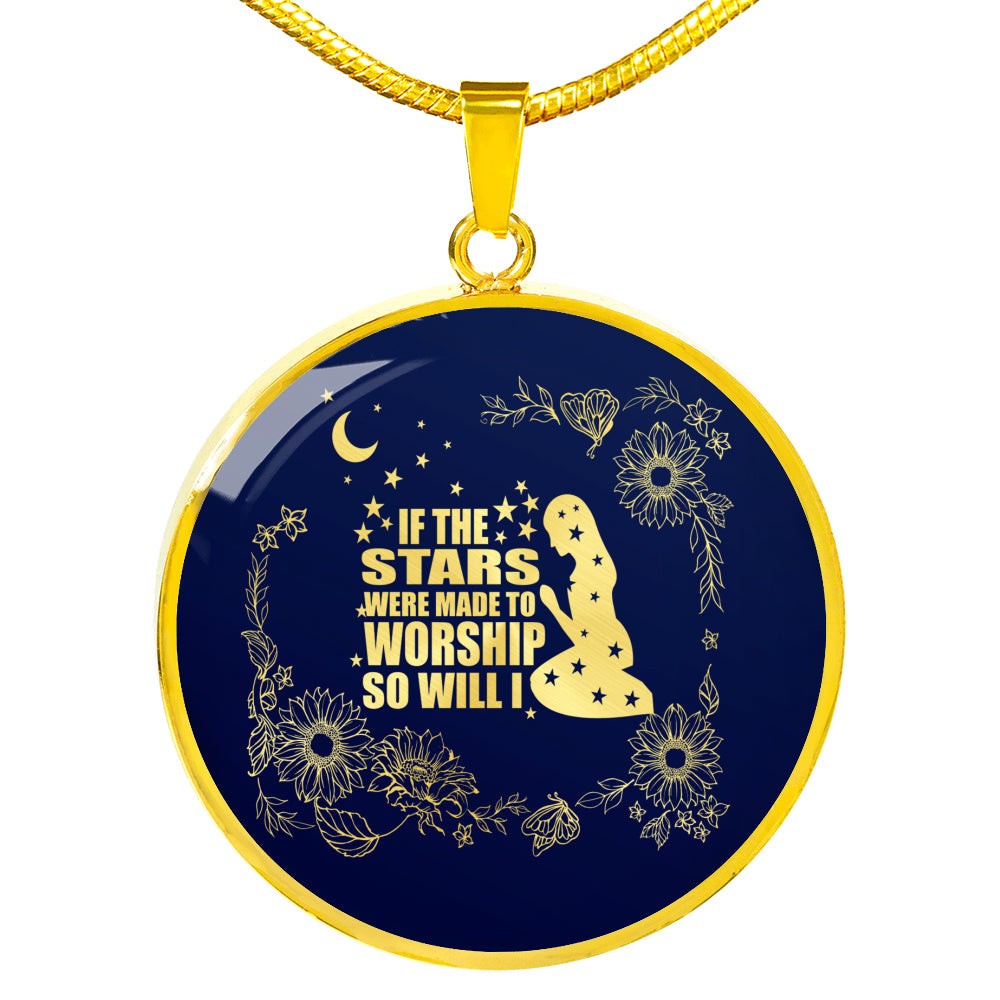 If The Stars Were Made To Worship Psalm Necklace Stainless Steel or 18k Gold 18-22"-Express Your Love Gifts