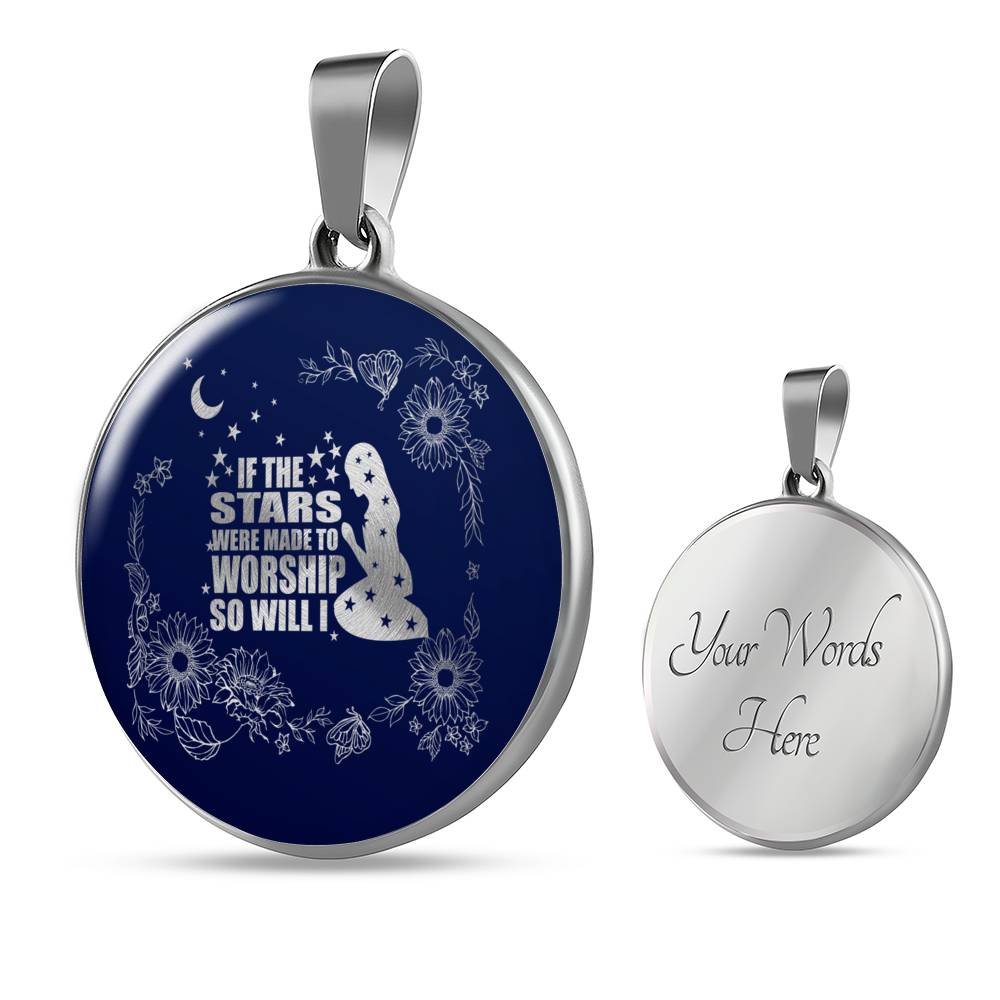 If The Stars Were Made To Worship Psalm Necklace Stainless Steel or 18k Gold 18-22"-Express Your Love Gifts
