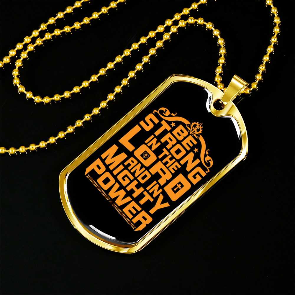 In Mighty Power Necklace Stainless Steel or 18k Gold Dog Tag 24" Chain-Express Your Love Gifts