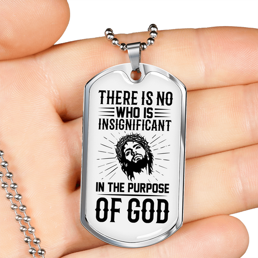 In The Purpose Of God Christian Necklace Stainless Steel or 18k Gold Dog Tag 24" Chain-Express Your Love Gifts