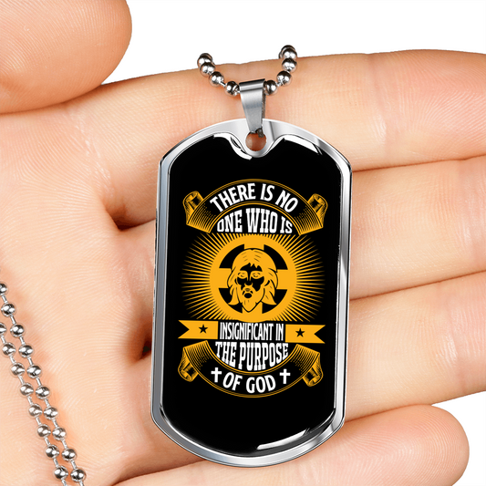 Insignificant In The Purpose Christian Necklace Stainless Steel or 18k Gold Dog Tag 24" Chain-Express Your Love Gifts