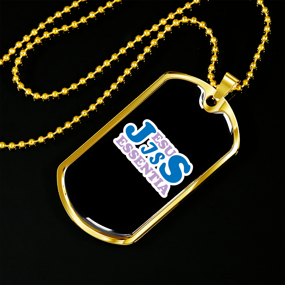 Jesus Is Christian Necklace Stainless Steel or 18k Gold Dog Tag 24" Chain-Express Your Love Gifts