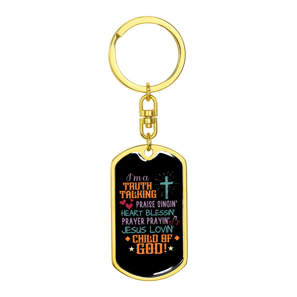Jesus Lovin Stainless Steel or 18k Gold Premium Swivel Dog Tag Keychain
