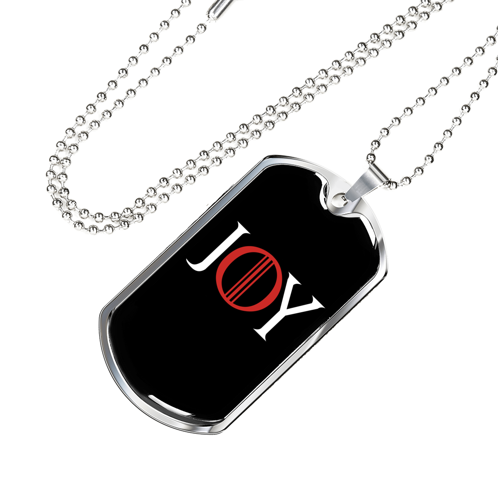 Joy Christian Necklace Stainless Steel or 18k Gold Dog Tag 24" Chain-Express Your Love Gifts