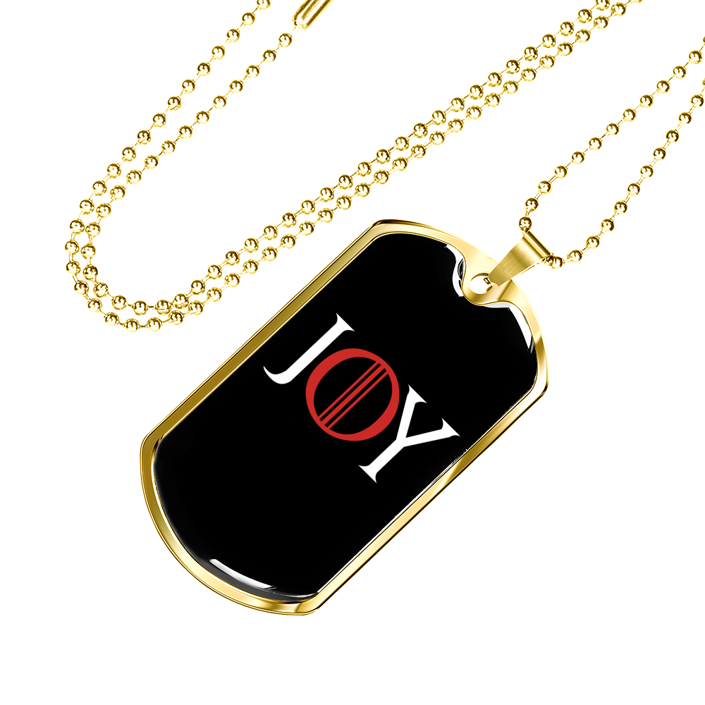 Joy Christian Necklace Stainless Steel or 18k Gold Dog Tag 24" Chain-Express Your Love Gifts